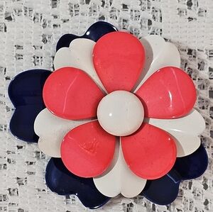 VTG 60s Metal Flower Brooch